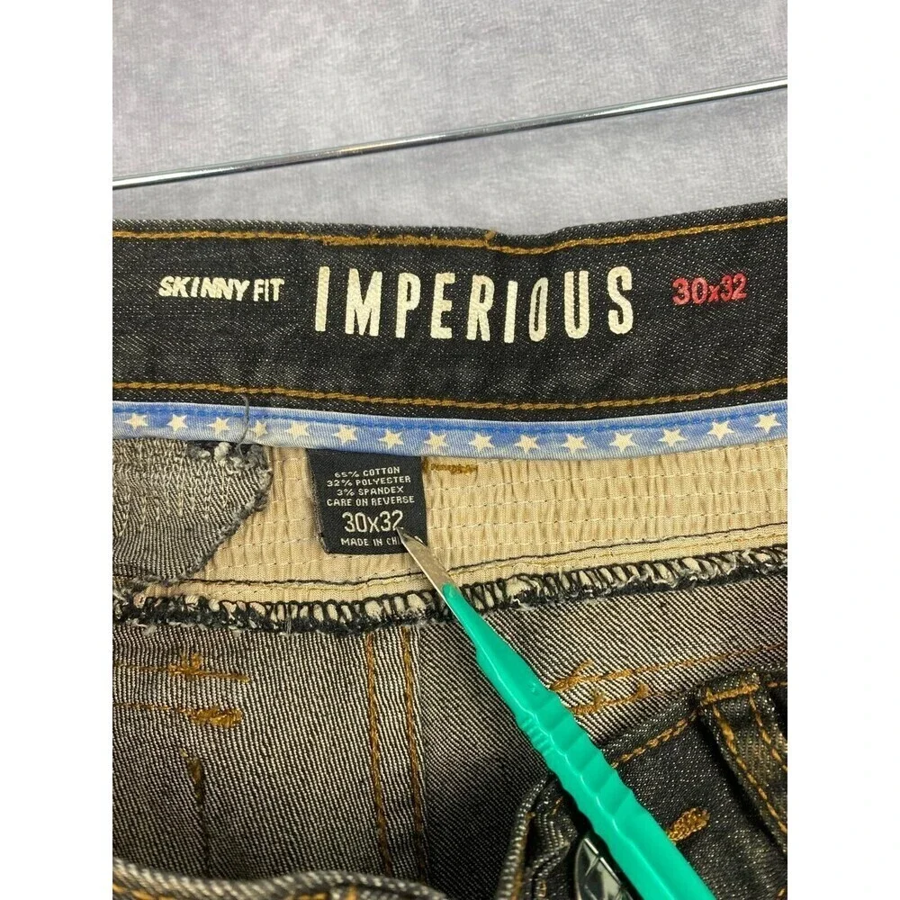 Imperious‎ Trading Jeans Mens 40x32 Zip Legs Pockets Stone Washed Vintage